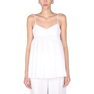ASPESI Cotton Poplin Babydoll Top Women WHITE T-Shirts & Tops